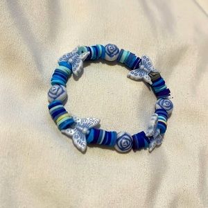Clay-bead  butterfly bracelet